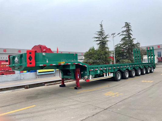 CIMC 2 eksenli 3 eksenli 4 eksenli 5 eksenli 6 eksenli 100 tonluk konteynerli taşıma kamyonu yarı düz yataklı römork