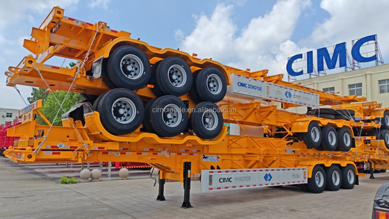 CIMC 2 Eksel 3 Eksel 20FT 40ft Skeletal Konteyner Skelet Trailer Şasi Yarım Trailer
