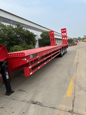 CIMC Kamyon Releri 4 Axles Heavy Duty Lowboy Yarım Releri Düşük Yatak Yarım Releri