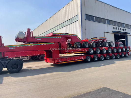 CIMC 6 Eksel 60-100 Ton Özel Profesyonel Kargo Çok Kullanımlı Geniş Yüklü Düşük Yataklı Yarım Rel
