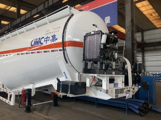 CIMC Üç eksenli 60 tonluk tank motorlu araba sertlik ve dayanıklılık çimento römork