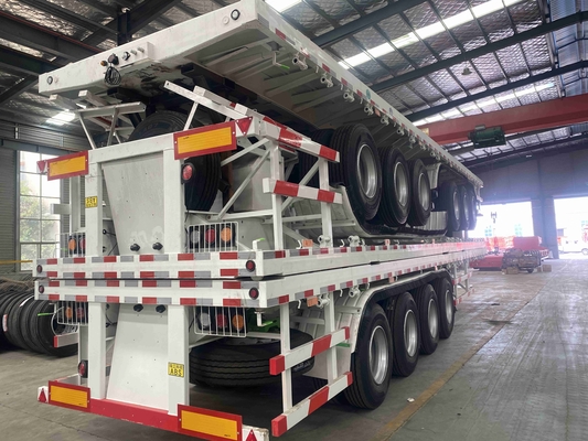 CIMC 40 Ton 60t 2/3 Axle 20FT 40FT Konteyner Şasi Kullanılmış Düz Yatak Gooseneck Iskelet Kamyon Düz Yatak Releri