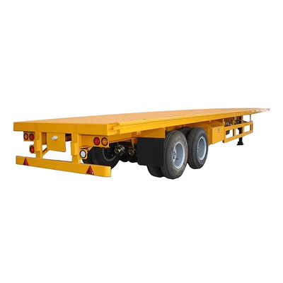 CIMC 2 Axle 30T yüksek dayanıklılıklı düşük alaşımlı çelik Q345 hava veya mekanik süspansiyon 20ft düz yataklı konteyner yarı kamyon römork