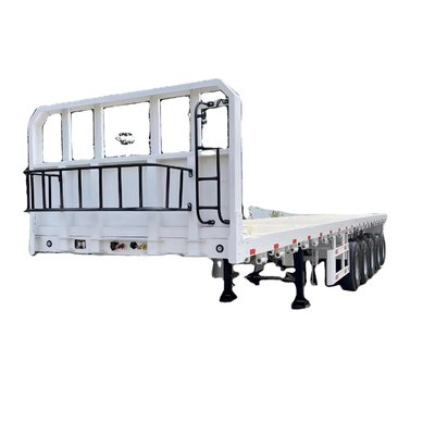 CIMC yüksek kaliteli çelik Çin fabrika fiyatı 3/ 4 /5 Axle 48-60 Ton Depo Railing/Flatbed for Sale Flatbed Semi Trailer