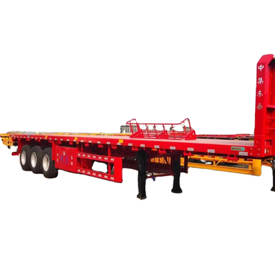CIMC 3 eksen 12400*2610*1550mm ahşap sarmal ve çelik konteyner taşıma için özel tasarım yan sütun düz yataklı yarı römork