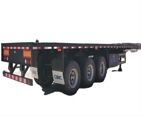 CIMC Afrika'ya ağır yükleme kapasitesi 40 60 80 100 ton 3 Aksel 4 Aksel 40ft 45ft konteyner düz yataklı yarı römork kullanıyor