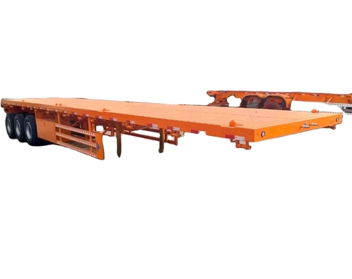 Tanıtım Flatbed Kamyon Yarım Rel 2 3 4 Axles 50 60 80 100 Ton Twist kilitli 40ft 20ft platform konteyner yarı rel