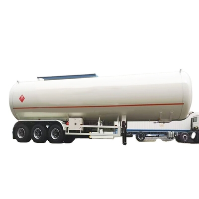 CIMC Q345R 3 Axle 13150*2500*4100mm Vacuum Izolasyon 26CBM 2 basınç ölçerleri 15200kg LNG Tankı Yarım Rel