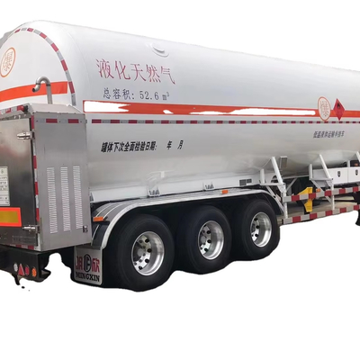 CIMC S30408 Q345R 3 Axles 13200*2540*4000mm toplam kapasite 52.6cbms hava süspansiyonu Yosts iniş bacağı 50# çekiş iğnesi LNG Tankeri