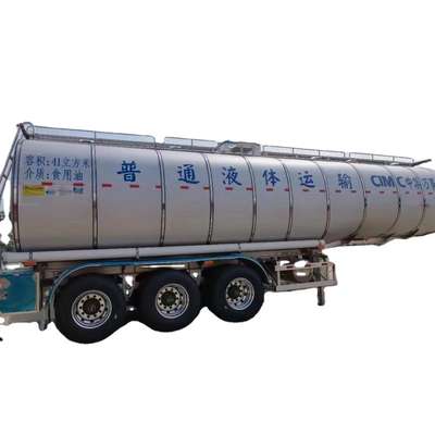 CIMC 3 eksen 41cbms demir ve paslanmaz çelik sıradan sıvı tank yiyebilir yemek yağı yarı römorklu tanker