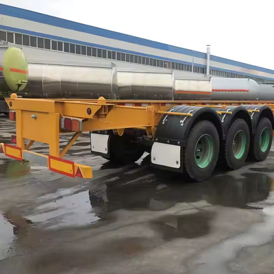 CIMC 3 Eksel 12 Birim Lastikler 12400*2480*1560mm Mekanik veya Hava Süspansiyonu 60T Faydalı Yük Skeletik Releri