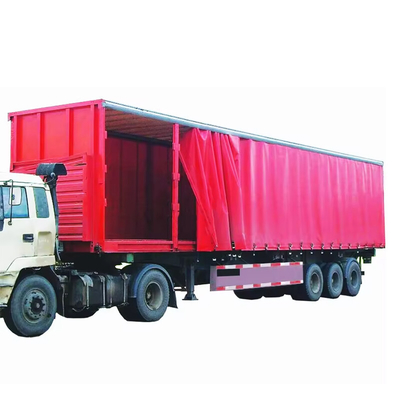 Suya dayanıklı laminatlı kontrplaklı tarpaulin tarpaulin yan perde yük kamyonu römorklu 2 veya 3 eksenli