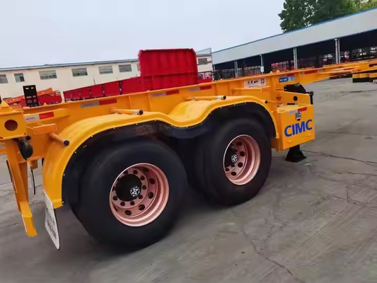 CIMC 2/3 Axles 20-40-45ft Genişletilebilir Kaydırıcı Skeleton Konteyner Şasi Yarım römork
