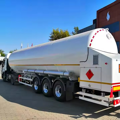 13150*2500*4100mm 1 bölme 45CBM 60000 litre LNG Taşıma Tankı Yarım Rel