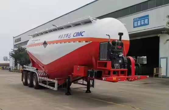 Karbon Çelik 3 Aks 10800*2500*3700mm 40cbm Kapasite 40cbm Toplu Taşıma Çimento Kül Toz Tankı