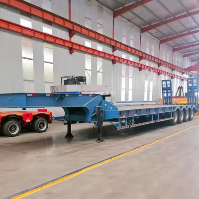 Ağır yük 200 ton taşımacılık çok büyük kargo 4 akslı genişletilebilir düşük yataklı römork