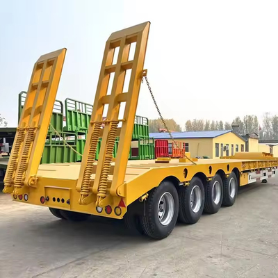 Ağır Güçlü 2 hat 4 aks 2x40T Sert askı Düşük yataklı yarı römork