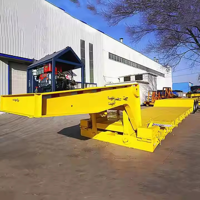 Yüksek Tırnaklı Çelik 3 Eksel 80 Ton Ayrılıklı Gooseneck Lowboy Releri