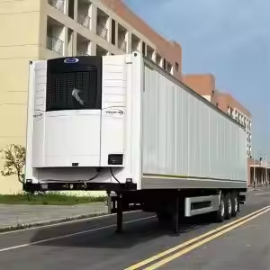 Yüksek dayanıklı çelik çift devre fren sistemi 3 AXLE Soğutulmuş VAN yarı römork