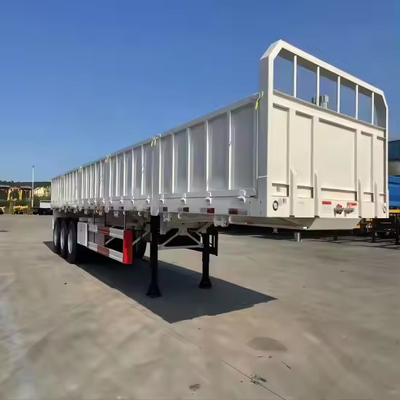 40FT 3 Axle Faydalı Yük 45T Heavy Duty Mekanik Süspansiyon 13pc Yaprak Bahçesi Duvar Yan Yarı Kamyon Releri
