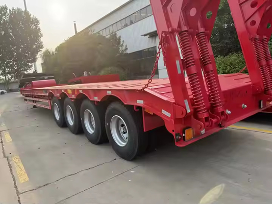CIMC 3/4 Akslar Güçlü Çelik Ağır Görevli Taşıma Uzunluğu 10 ila 20 m Alçak yataklı yarı römork