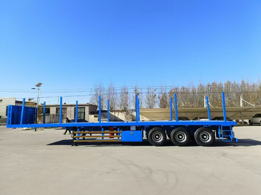 CIMC Yüksek Kaliteli Çelik 3 Eksel 60 Ton 40ft konteyner düz yataklı yarı römork
