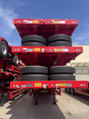 CIMC 40/ 45ft 2 Axle Steel Saldırılmış Uzunlamalı Çubuk Genişletilebilir Düz Yataklı Releri