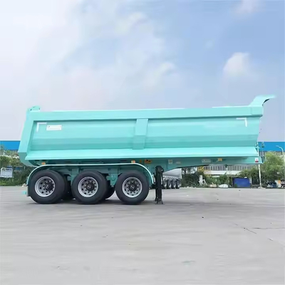 CIMC China Fabrika Çelik U Şekli 3 Aksal Ağır Görevli Hidrolik Son Arka Tipper Çöp Arabası Yarım Rel