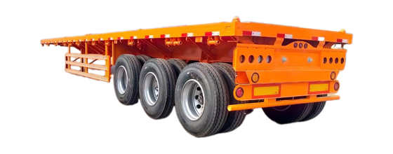 CIMC 20ft 40ft yarı römork Nakliye konteyneri Twistlocks Flatbed Design Karbon Çelik 12R22.5 Kamyon Römorkları