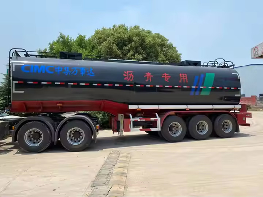 CIMC 3 eksen Karbon Çelik 40KL 36cbms Yürüyüş Petrol Asfalt Bitüm Palmiye Yağı Yakıt tankı