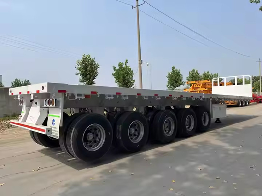 CIMC 5 Axles 40ft Genişletilebilir Stretch Kargo Flatbed Deck Truck Tractor Semi-Trailer