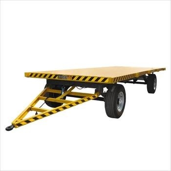 Çiftlik 2-Axles Flat Platform Flatbed Drawbar Full Trailer With Ladder