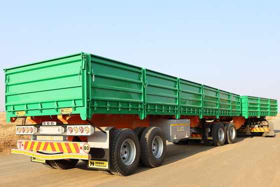 Yüksek Kaliteli Çelik Mükemmel Motor Sağlam ve Dayanıklı Güney Afrika Kamyon Karoseri Dropside Traileri