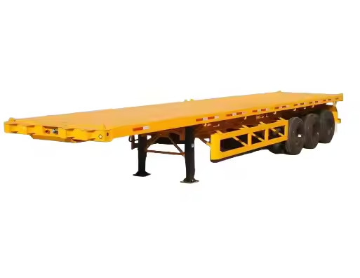 CIMC 3 Axles 12m Yeni düz yataklı konteyner yarı kamyon römork düşük düz yataklı yarı römork