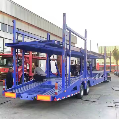 CIMC Heavy Duty 3 Axles Araç Taşımacılığı Yarım Kamyon Rel Araç Taşıyıcı Rel FUHUA Axles Steel 35000 Kg 10R22.5