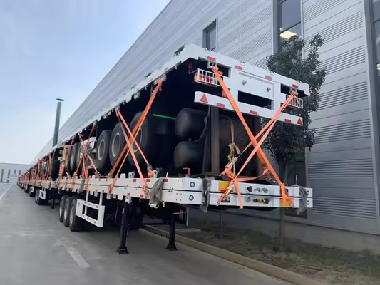 40 ft-60 ft konteyner taşımacılığı yarı römork Çin'de yapılmış 40 feet düz yataklı kamyon römork