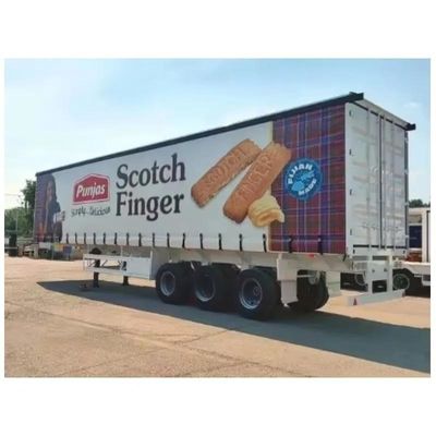 İçecek ve Sebzeler için Üç Dingilli 40/45ft Tente Yan Perdeli Römork