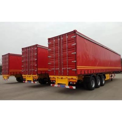 Çifte Hızlı Fren Sistemi WABCO Tri Axles 60 Tons Side Curtain Trailer for Transport
