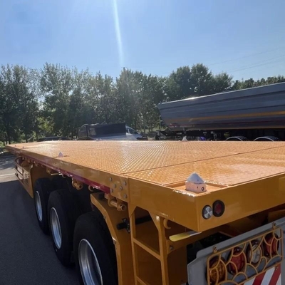20ft 40ft konteyner düz yataklı kamyon 3mm 4mm tahıl plaka platformu ile yarı römork